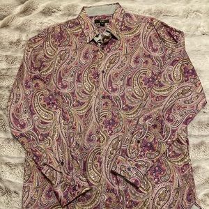 XMI Men’s Button Down Shirt Size L. Paisley Print.